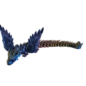 Dragon à ailes articulé bleu