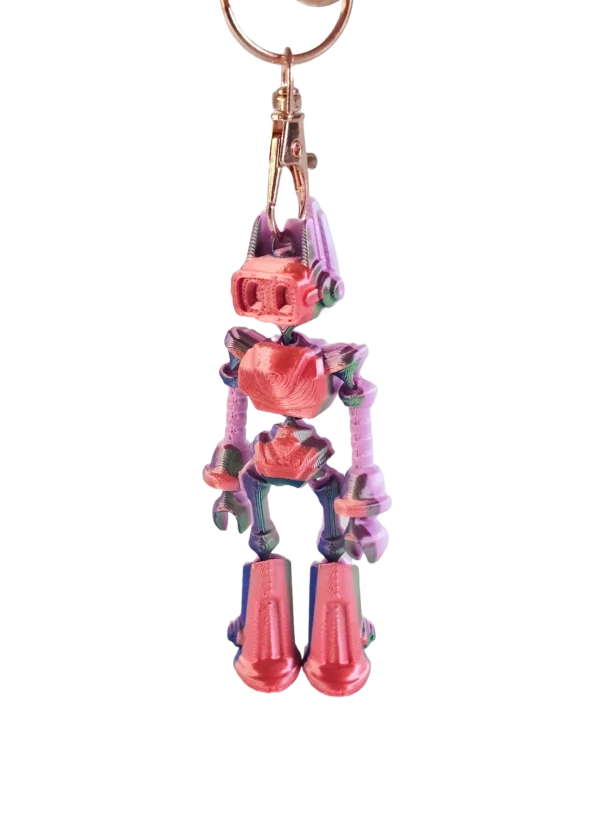 Porte clefs robot rose